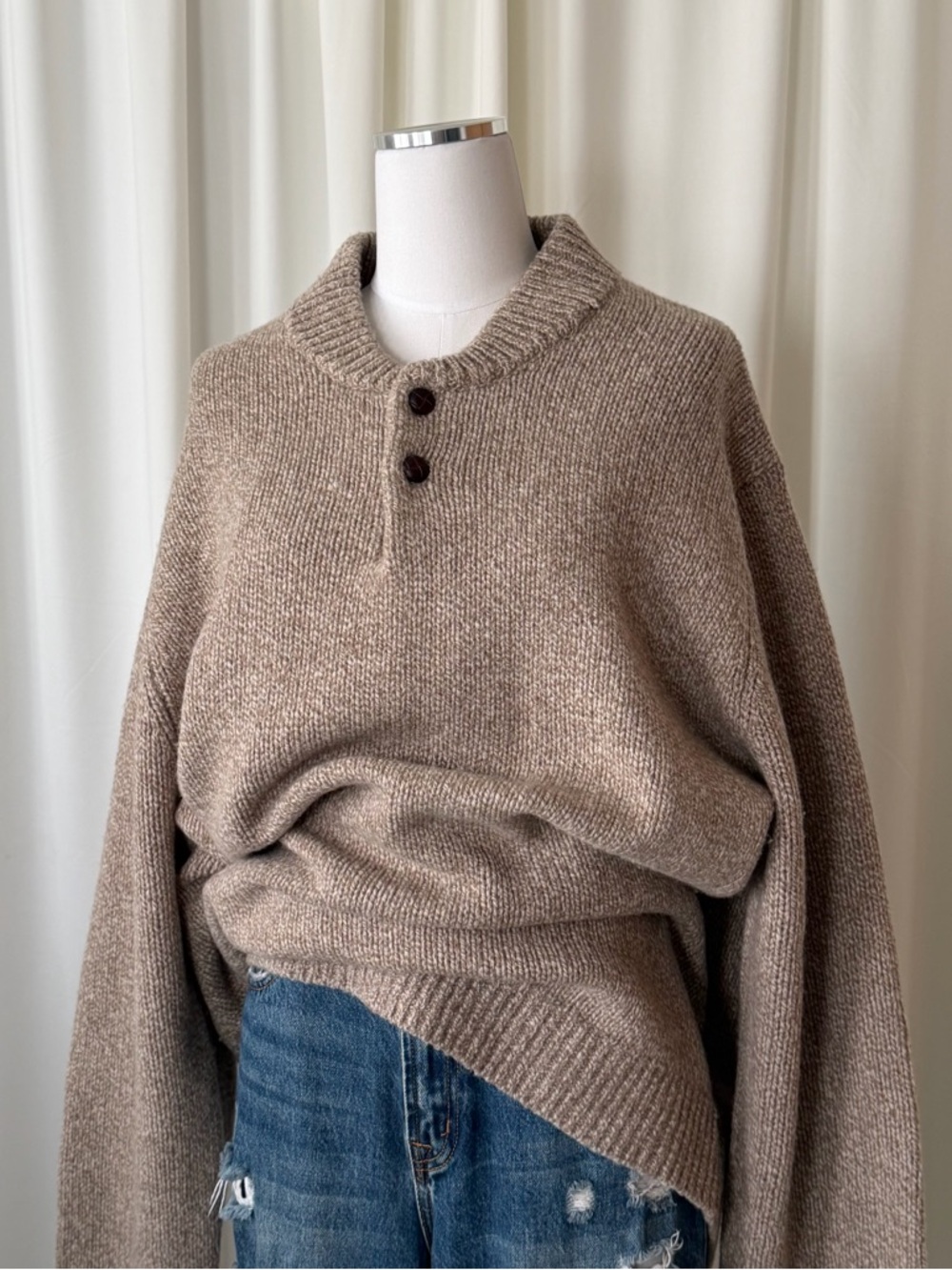 L.L.Bean Men’s Classic Ragg 100% Wool Sweater Henley XXL - Picture 6 of 11